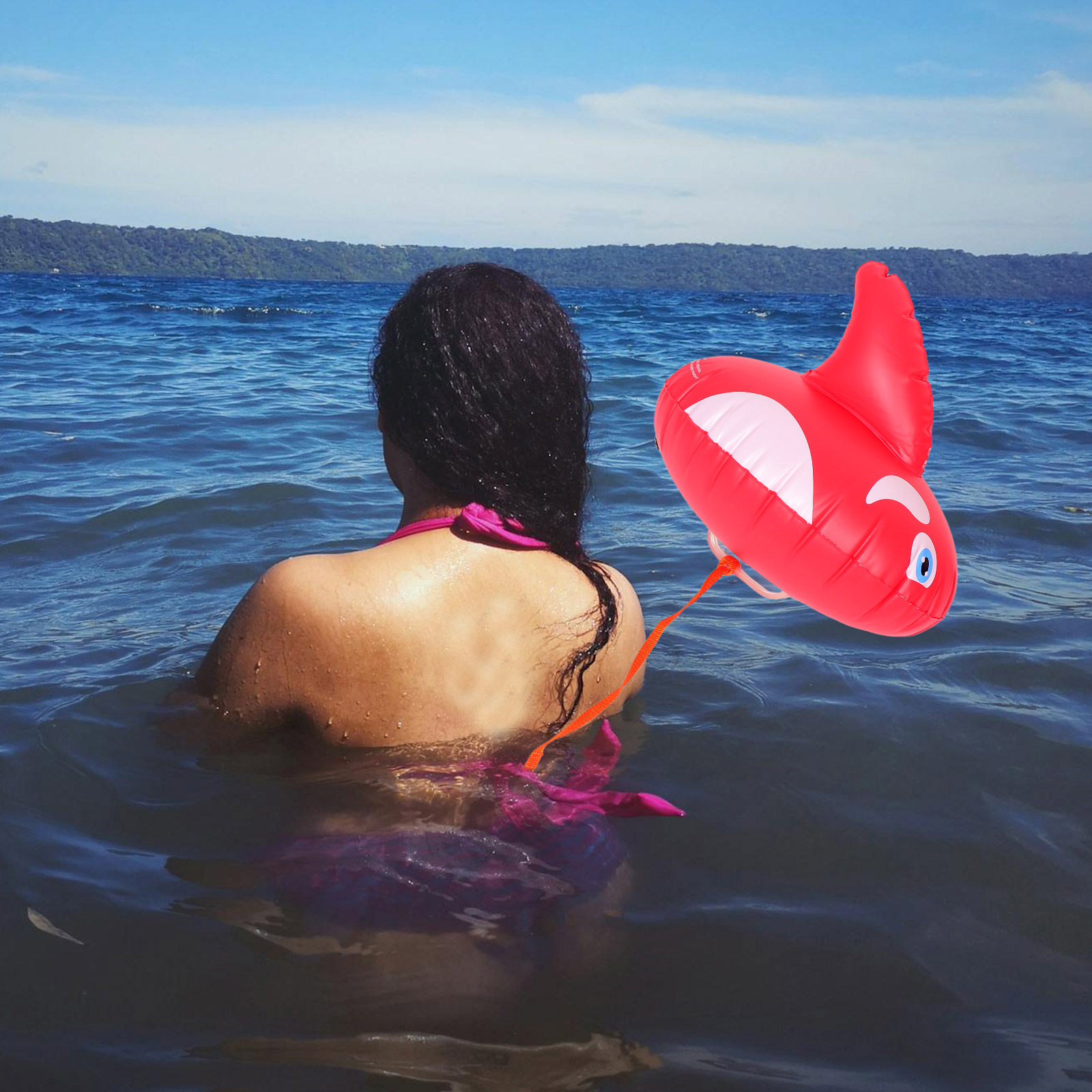 Swim Buoy Open Water - Aufblasbare Schwimmboje mit Verstellbarem Hüftgurt, Rettungsboje,