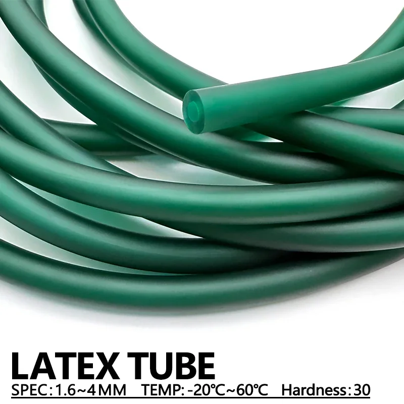 Speargun Rubber Band - Dunkelgrüner Naturkautschuk-Schlauch 1/2/3/5M Innendurchmesser 1,6-4mm Hochelastischer